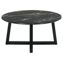 Skylark - Round Marble - Like Smart Top Coffee Table - Black