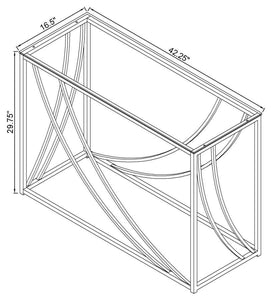 Lille - Glass Top Entryway Sofa Console Table Accents