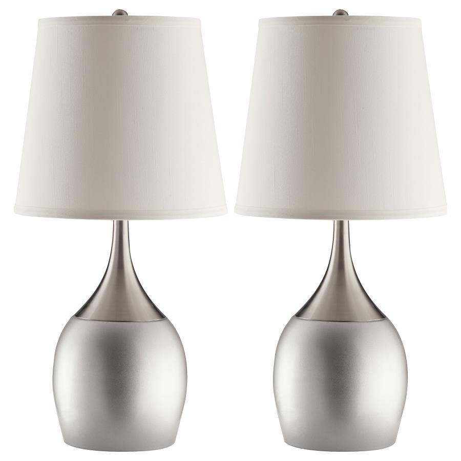 Tenya - Empire Shade Table Lamps (Set of 2) - Silver And Chrome