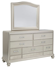 Coralayne - Silver - Dresser, Mirror With Arched Cap Rail