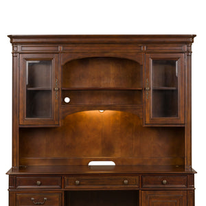 Brayton Manor - Jr Executive Credenza Hutch - Dark Brown