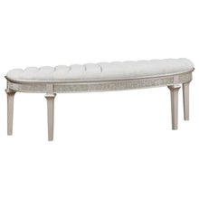 Evangeline - Upholstered Demilune Bench - Ivory and Silver Oak