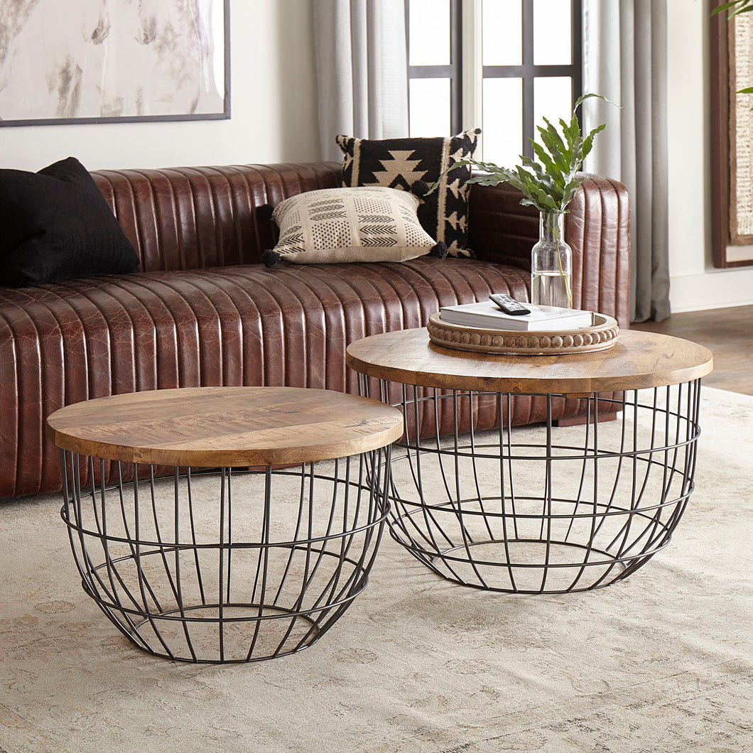Akins - Nesting Caged Accent Tables - Light Brown