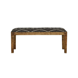Lamont - Rectangular Upholstered Bench - Natural And Navy