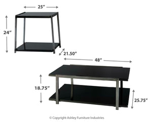 Rollynx - Black - Occasional Table Set (Set of 3)
