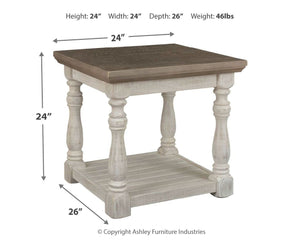 Havalance - Gray / White - Rectangular End Table