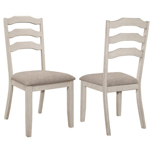 Ronnie - Ladder Back Padded Seat Dining Side Chair (Set of 2) - Khaki and Rustic Cream