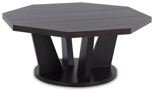 Chasinfield - Octagon Coffee Table - Dark Brown