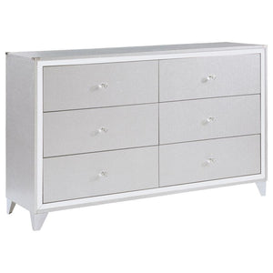 Larue - 6-Drawer Dresser - Silver