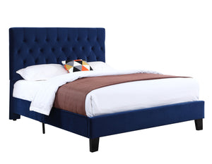 Amelia - Upholstered Queen Bed - Navy