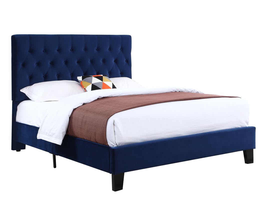 Amelia - Upholstered King Bed - Navy