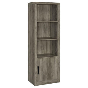 Burke - 3-Shelf Media Tower With Storage Cabinet - Gray Driftwood