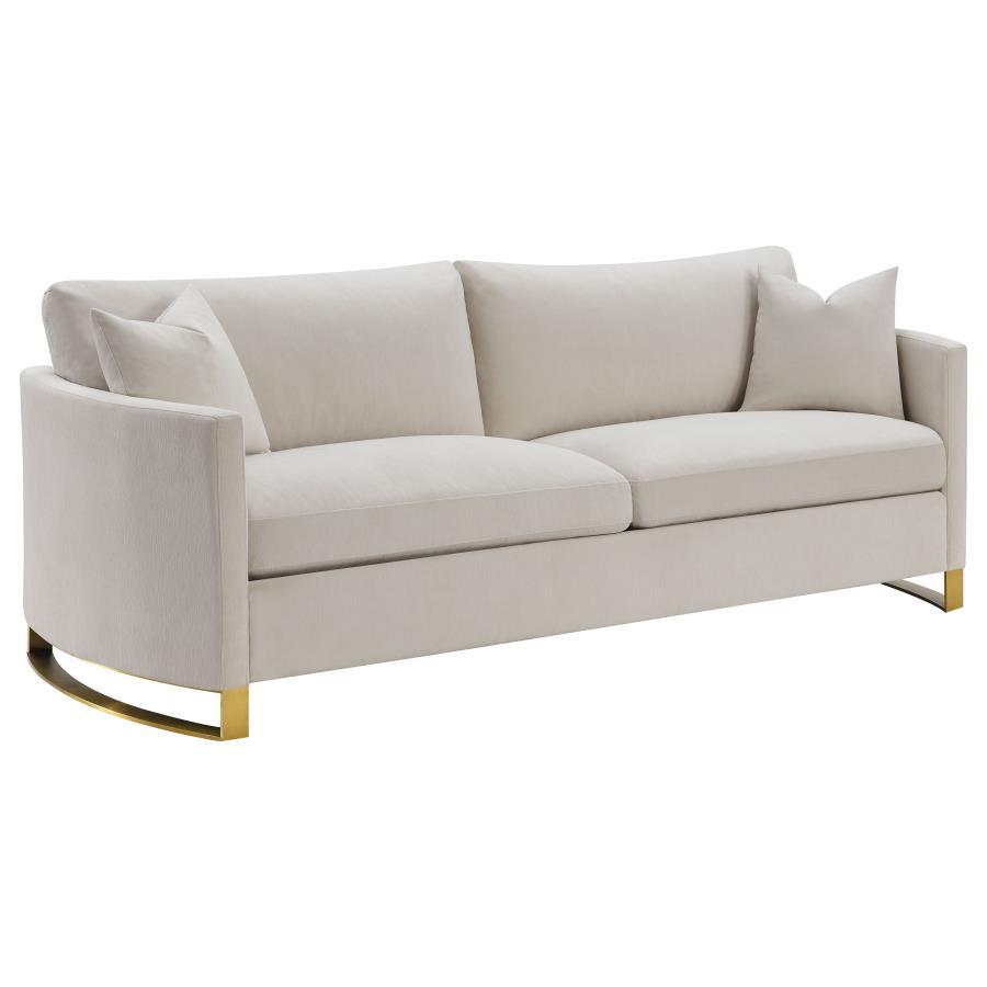 Corliss - Upholstered Arched Arms Sofa - Beige