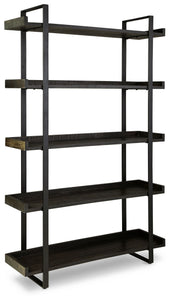 Kevmart - Grayish Brown / Black - Bookcase