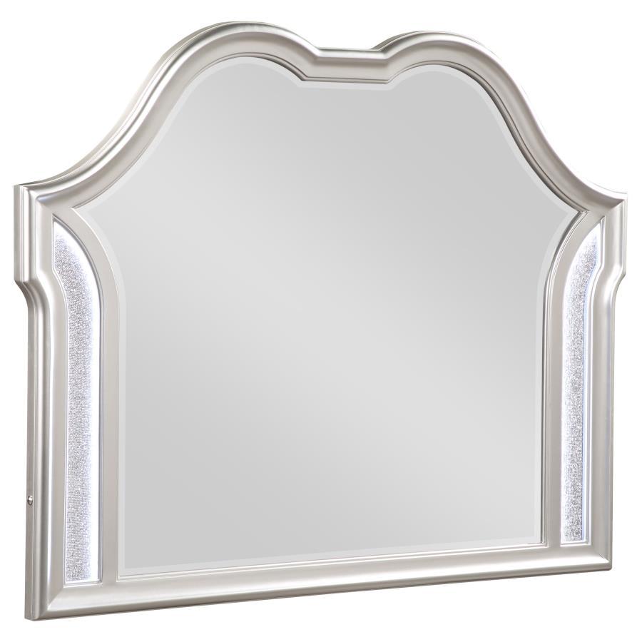 Evangeline - Camel Top Dresser Mirror Silver Oak