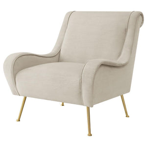 Ricci - Upholstered Saddle Arms Accent Chair - Stone and Gold
