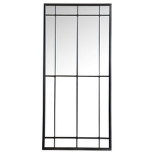 Annetta - Rectangular Window Pane Wall Mirror - Black