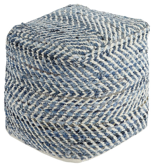 Chevron - Pouf - Blue
