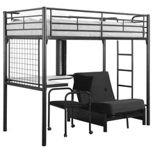 Jenner - Twin Futon Workstation Loft Bed - Black