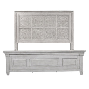 Heartland - King Panel Bed - White - Antique Tile Panels