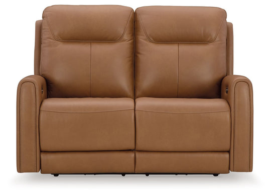 Tryanny - Power Reclining Loveseat/ Adj Headrest - Butterscotch