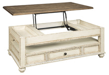 Realyn - White / Brown - Lift Top Cocktail Table
