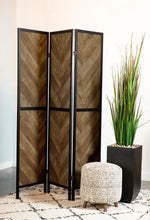 Marlene - 3 - Panel Room Divider Folding Screen - Rustic Tobacco