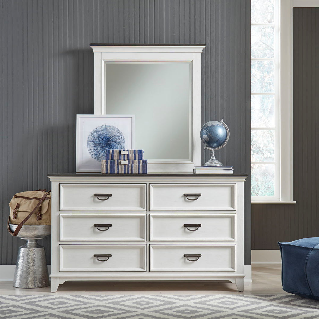 Allyson Park - Dresser & Mirror - White - Poplar & Rubberwood Solids