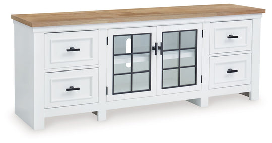 Ashbryn - Extra Large TV Stand - White / Natural