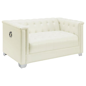 Chaviano - Tufted Upholstered Loveseat - Pearl White