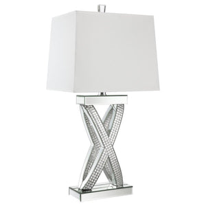 Dominick - Table Lamp With Rectange Shade - White And Mirror