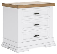 Ashbryn - White / Natural - Three Drawer Night Stand