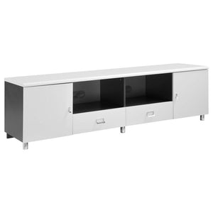 Burkett - 2-Drawer TV Console - White And Gray