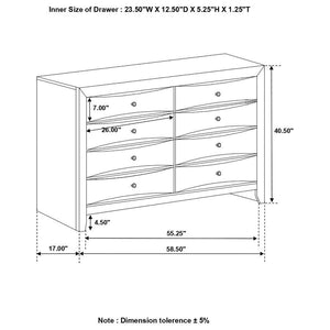 Briana - Rectangular 8-Drawer Dresser - Black