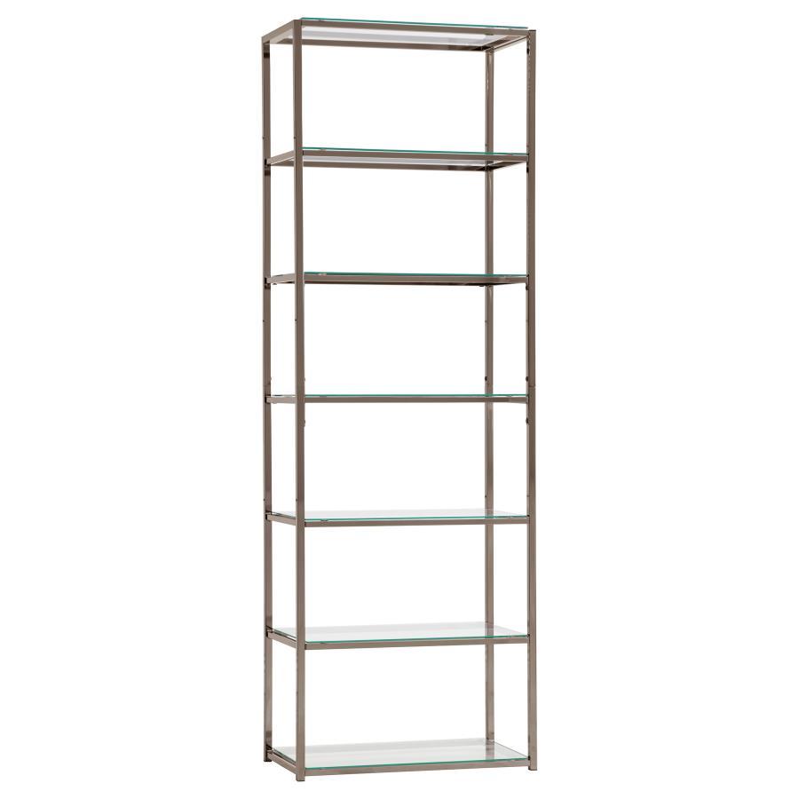 Kate - 6-Shelf Bookcase - Black Nickel