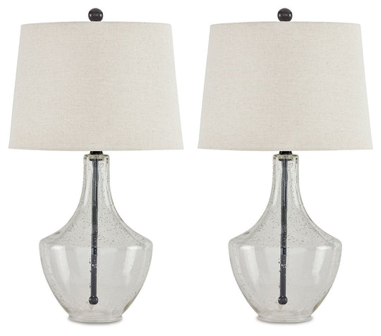 Gregsby - Clear / Black - Glass Table Lamp (Set of 2)