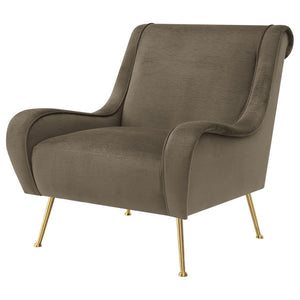 Ricci - Upholstered Saddle Arms Accent Chair - Truffle and Gold