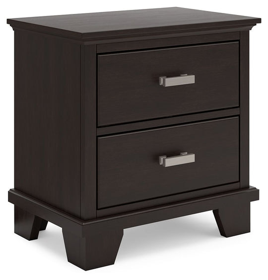 Covetown - Two Drawer Night Stand - Dark Brown