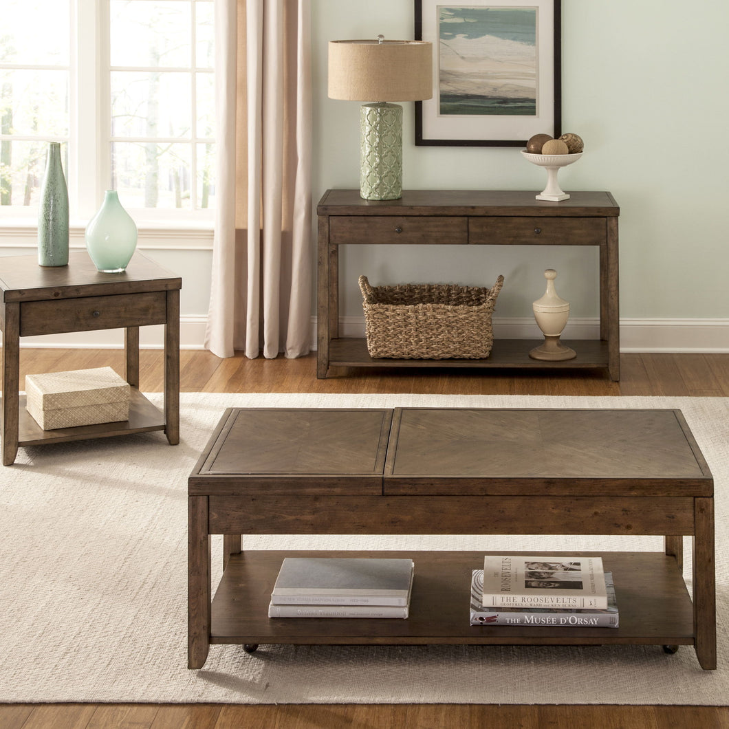 Mitchell - 3 Piece Table Set (1 Cocktail 2 End Tables) - Dark Brown