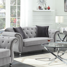 Frostine - Button Tufted Loveseat - Silver