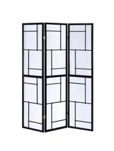 Damis - 3-Panel Folding Floor Screen - Black And White