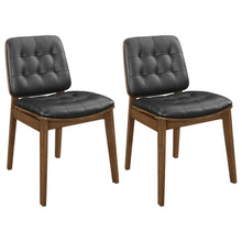 Redbridge - Tufted Back Side Chairs (Set of 2) - Natural Walnut And Black