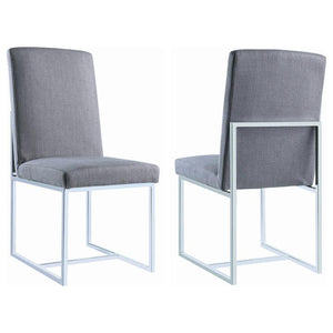 Mackinnon - Upholstered Side Chairs (Set of 2) - Gray And Chrome