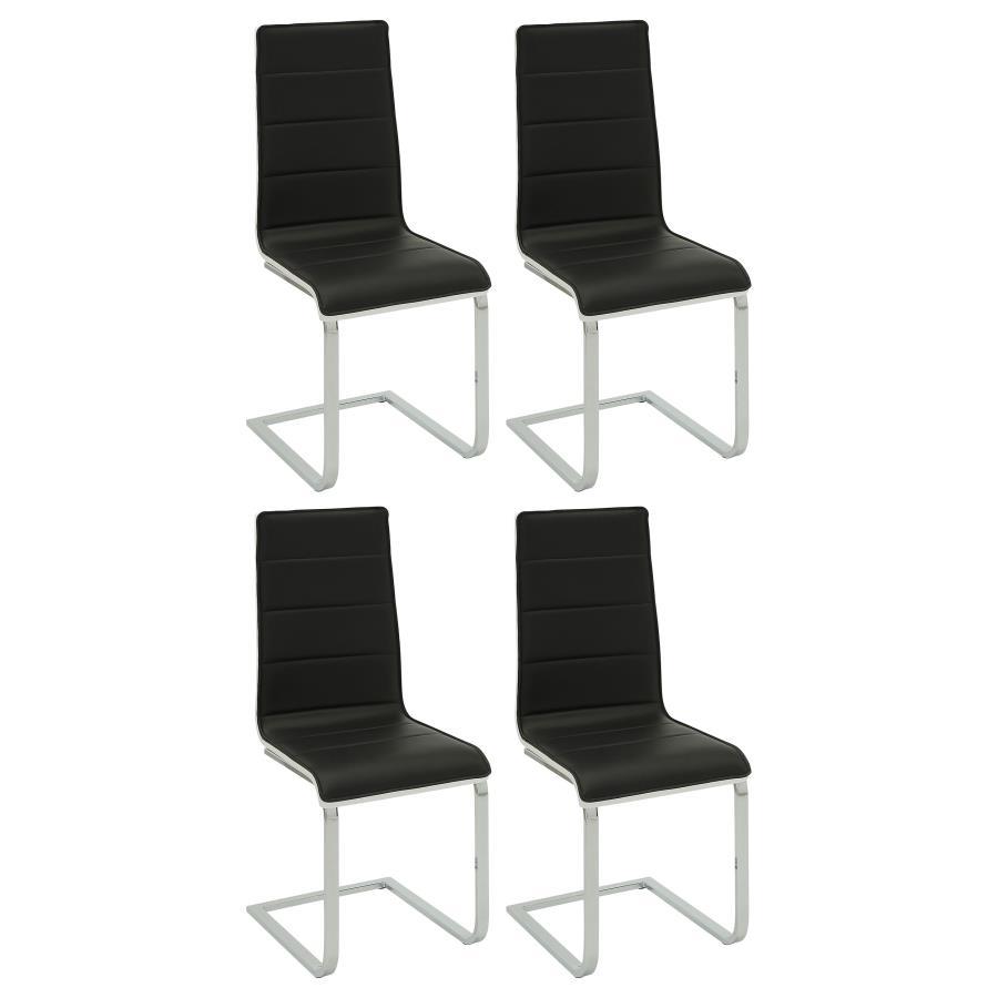 Broderick - Upholstered Side Chairs (Set of 4) - Black And White
