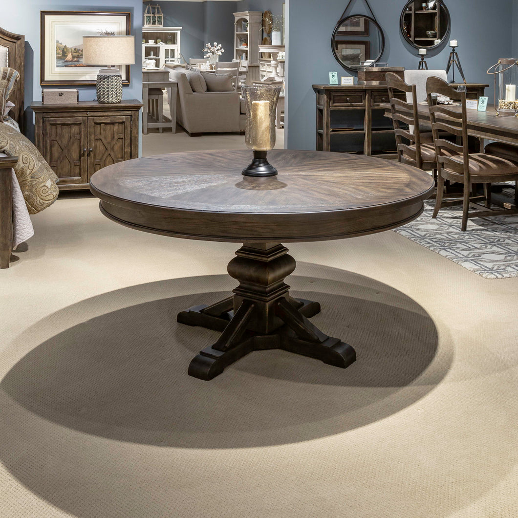 Paradise Valley - Pedestal Table Set - Dark Brown