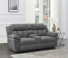 Bahrain - Upholstered Power Loveseat With Console - Charcoal