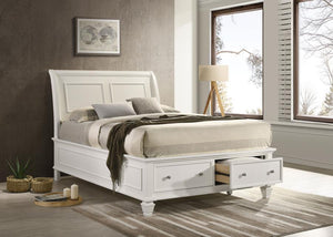 Selena - Sleigh Bed with Footboard Storage