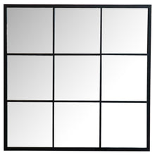 Quetzal - Square Window Pane Wall Mirror - Black