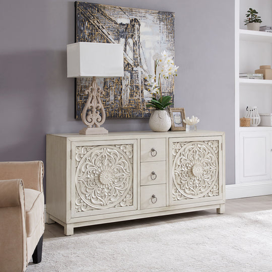 Sundance - 2 Door 3 Drawer Wood Accent Cabinet - White