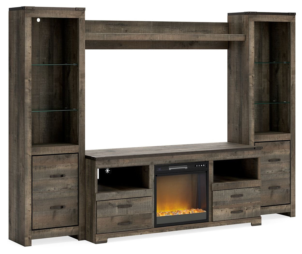 Trinell - Brown - 4-Piece Entertainment Center With 63